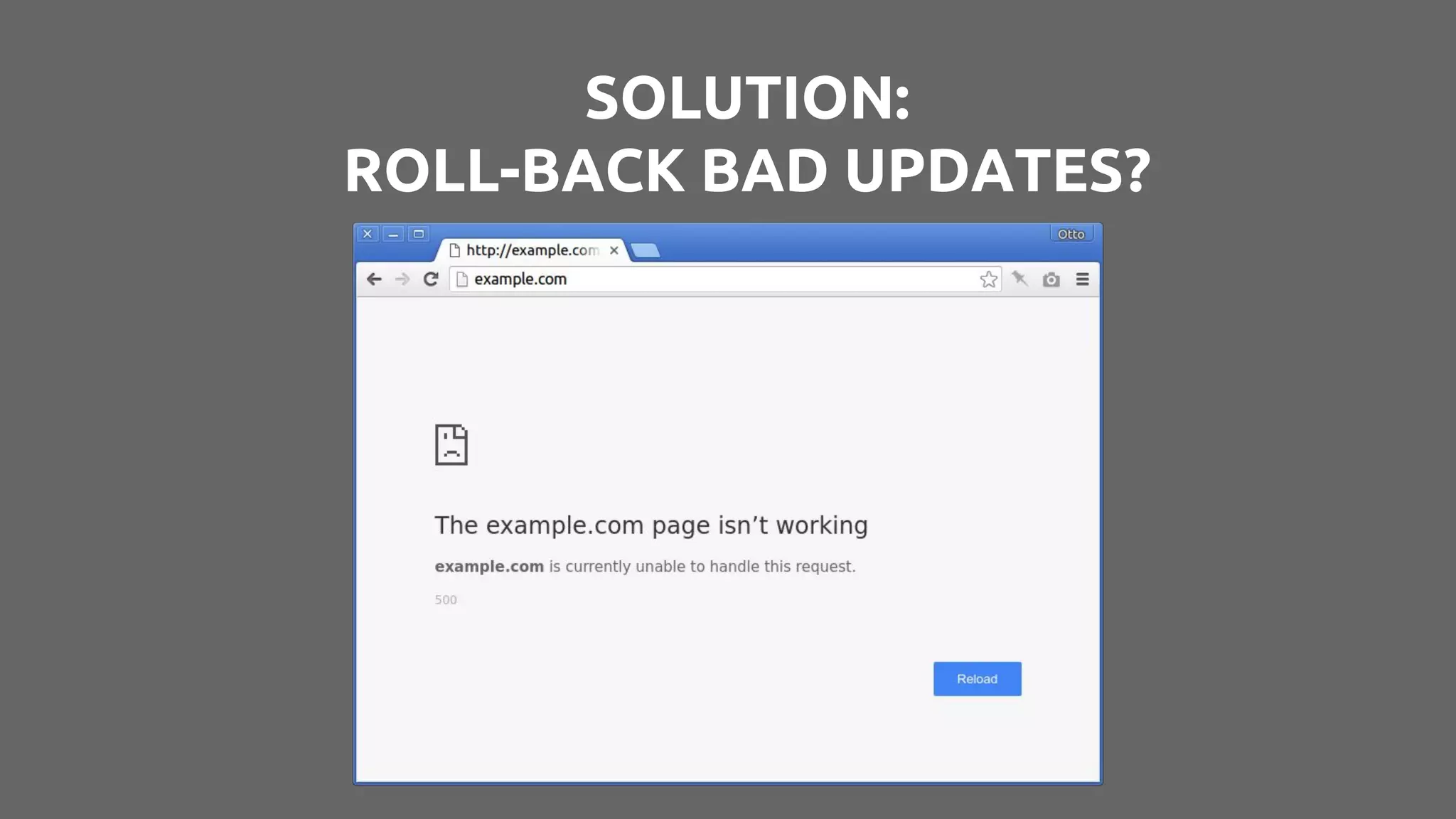 SOLUTION: ROLL-BACK BAD UPDATES? 