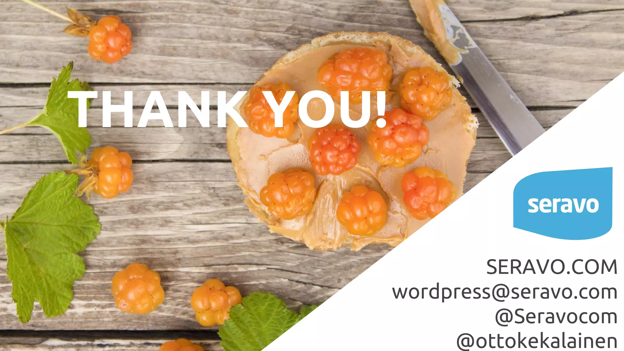 THANK YOU! SERAVO.COM wordpress@seravo.com @Seravocom @ottokekalainen 