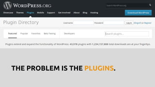 THE PROBLEM IS THE PLUGINS.
 
