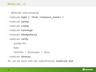Testing ansible roles with molecule | PPT