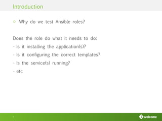 Testing ansible roles with molecule | PPT