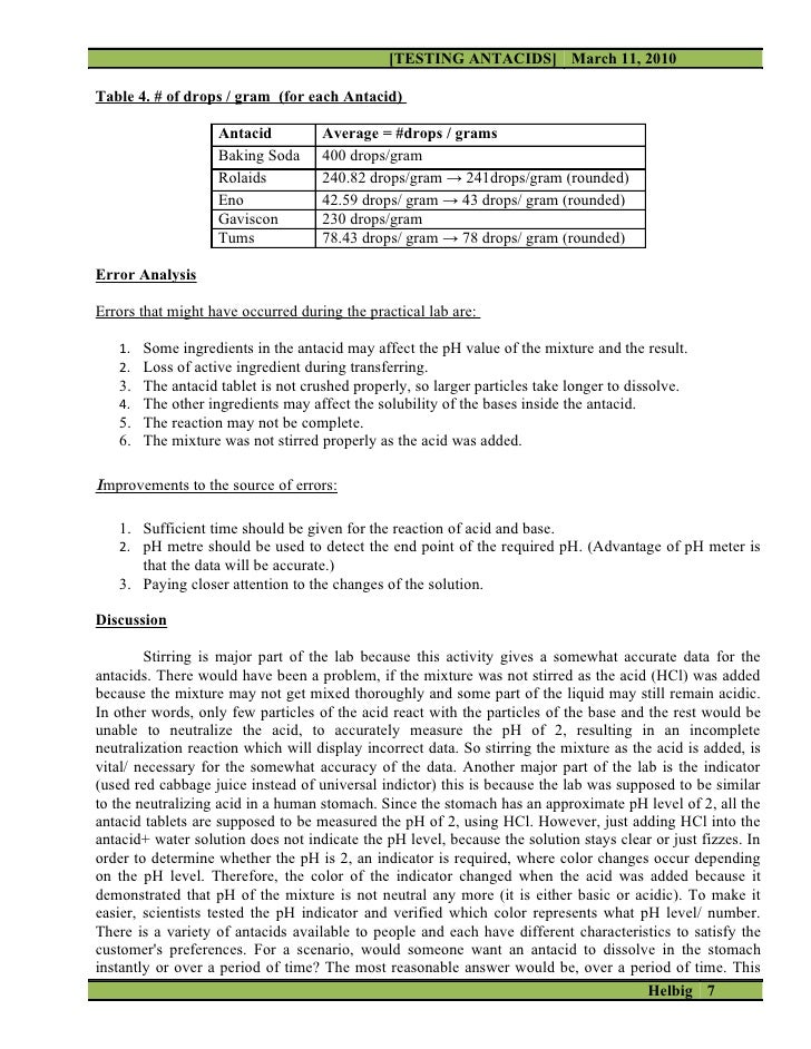 How to write analysis of error