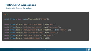 Testing APEX apps At A Glance | PPTX