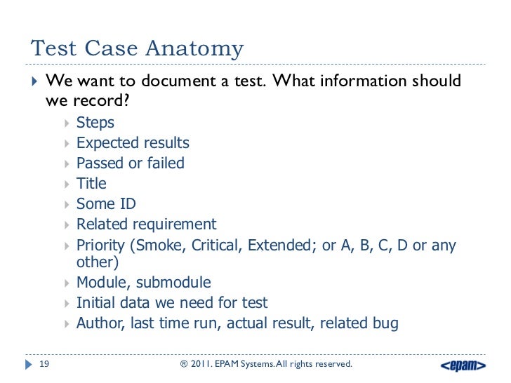 Testing artifacts test cases
