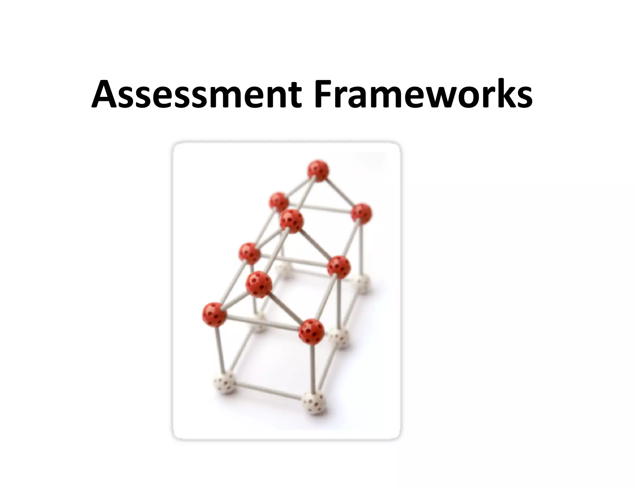 Assessment Frameworks 
 