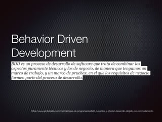 Testing en BDD con Python y Behave | PDF