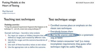 BCS SIGiST Autumn 2014
 