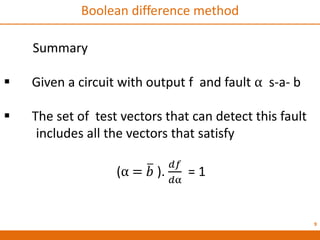 Testing boolean difference | PDF