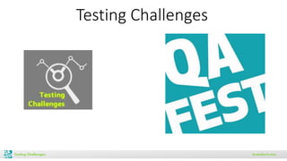 QA Fes 2016. Claudiu Draghia. Testing Challenges