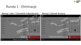 Runda 1 - Eliminacje
Wersja: Lider / Zawodnik indywidualny Wersja: Członek drużyny
 
