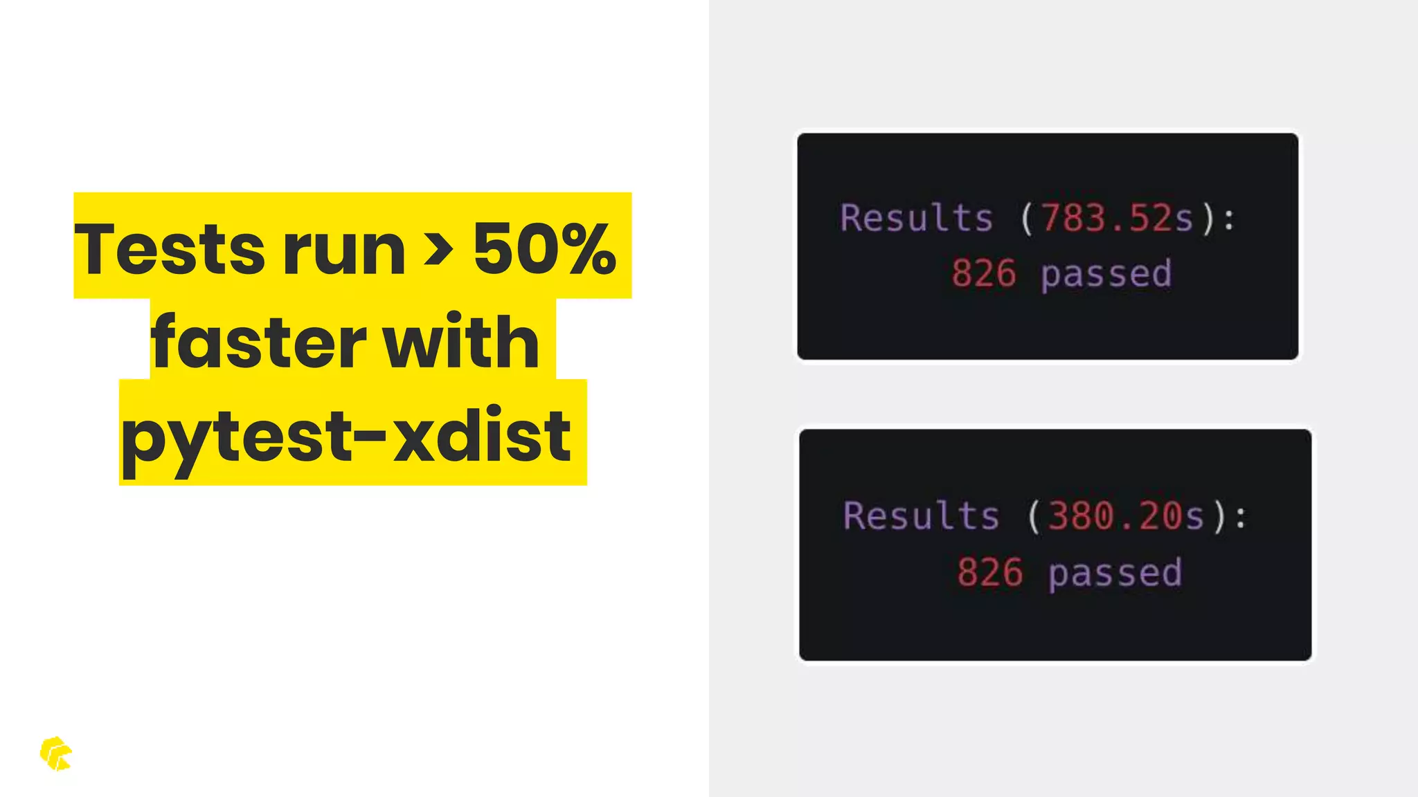 Tests run > 50% faster with pytest-xdist 