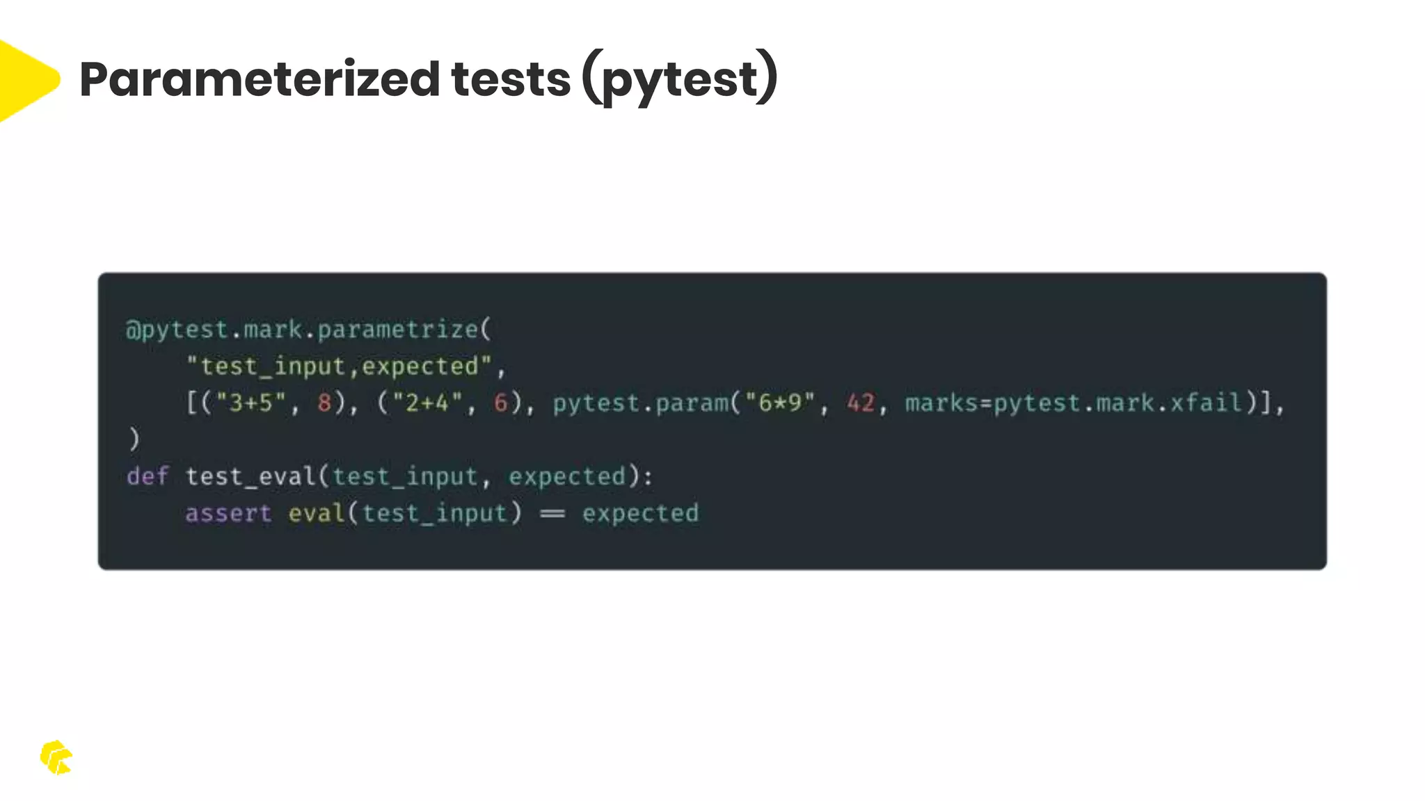 Parameterized tests (pytest) 