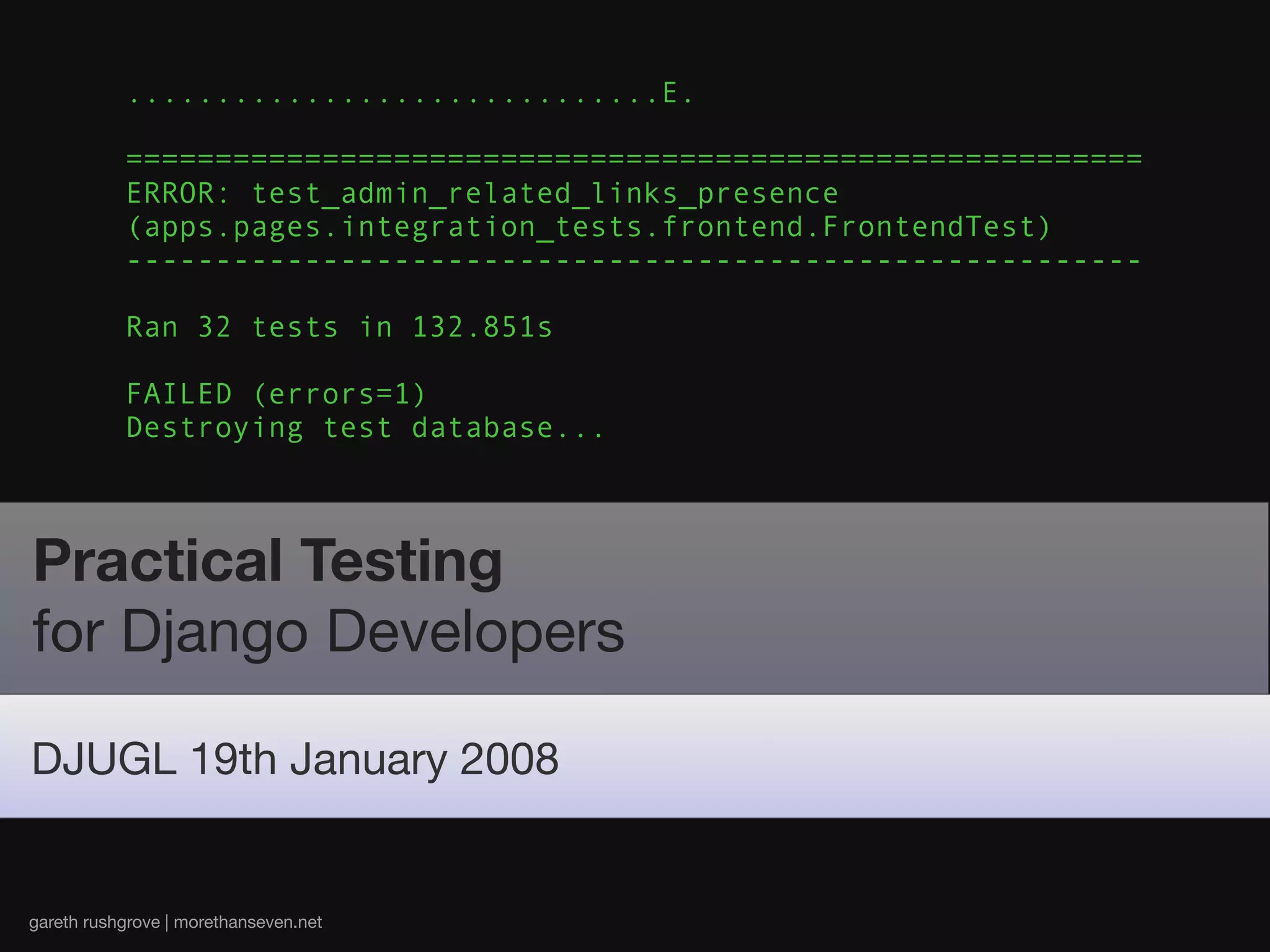 Testing Django Applications