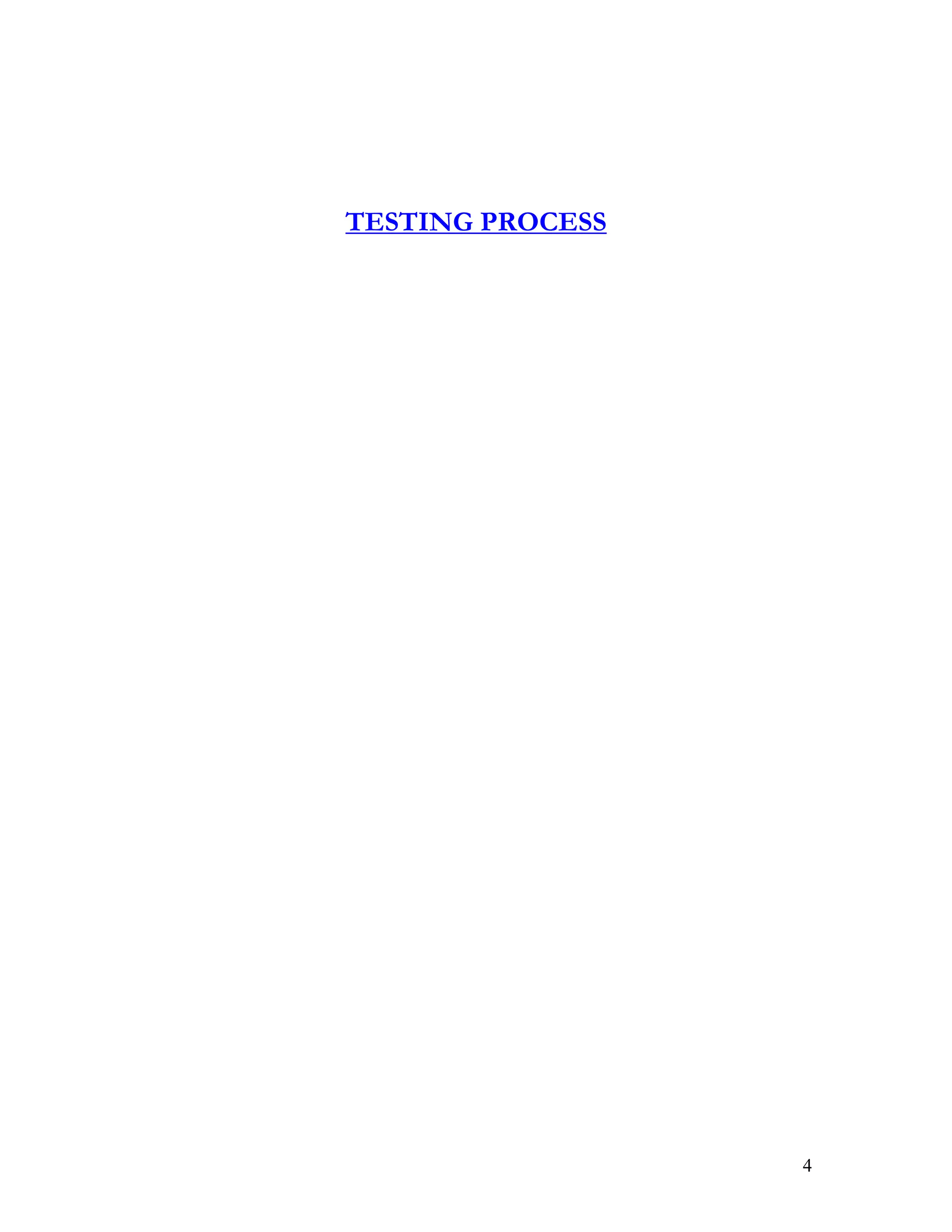 4
TESTING PROCESS
 