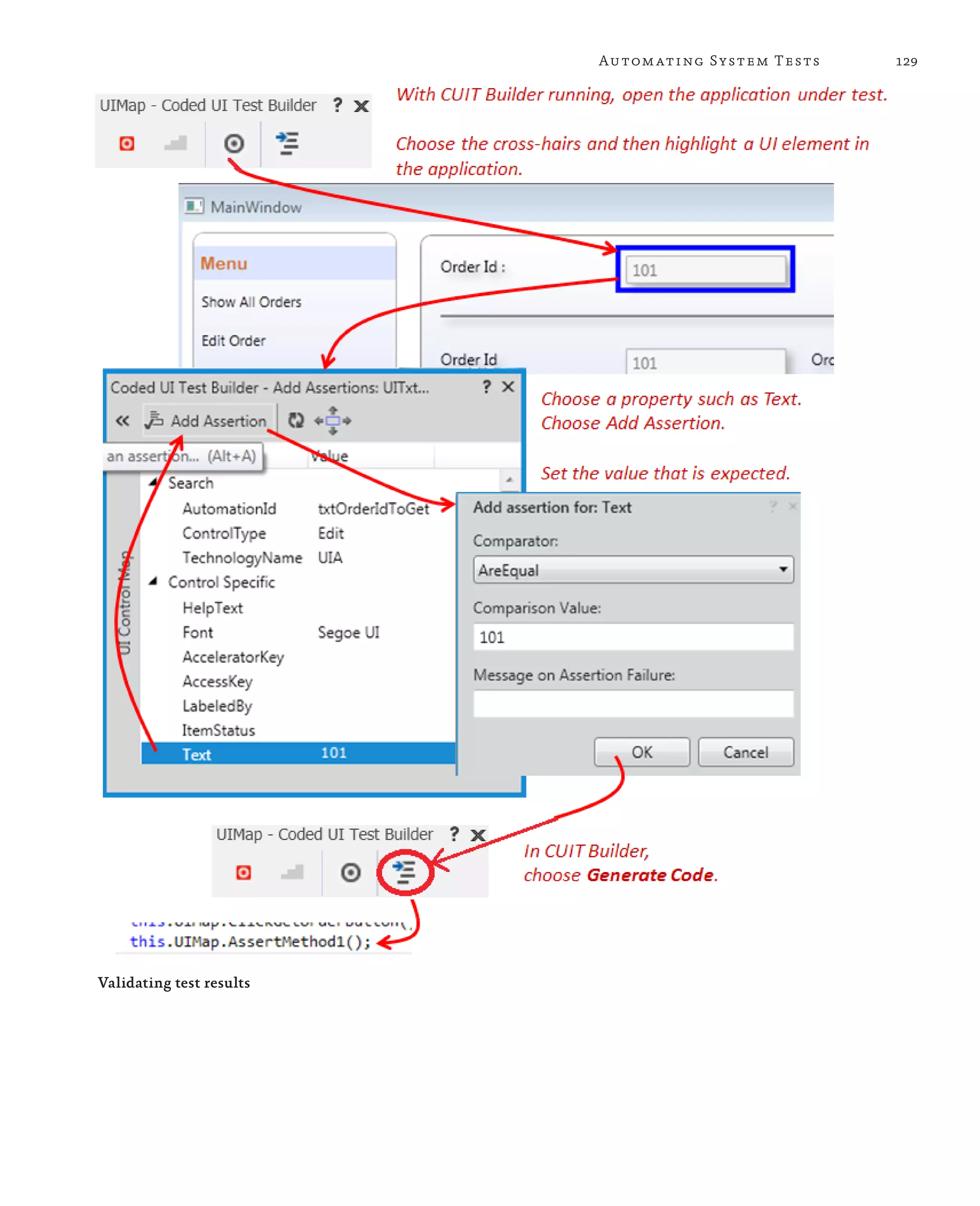 129Automating System Tests Validating test results 