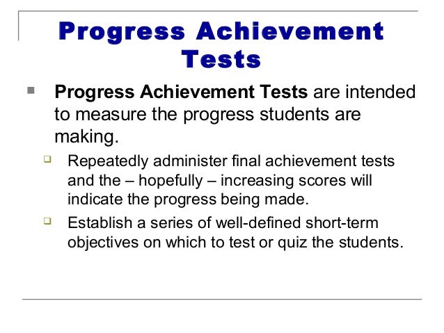 progress testing