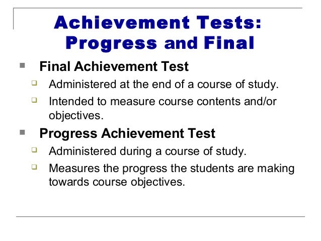 progress testing