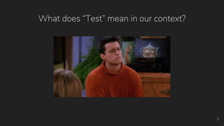 What does “Test” mean in our context?
2
 