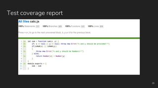 Test coverage report
28
 