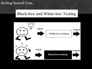 Black-box and White-box Testing
Getting Started Cont..
 