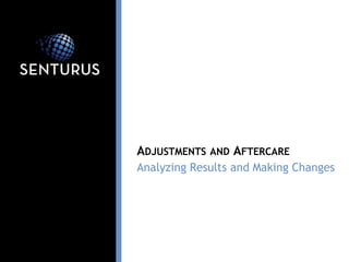 Analyzing Results and Making Changes 
ADJUSTMENTSANDAFTERCARE  