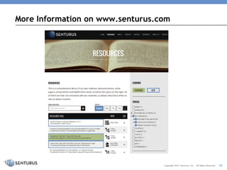 More Information on www.senturus.com 
Copyright 2014 Senturus, Inc. All Rights Reserved 
52  