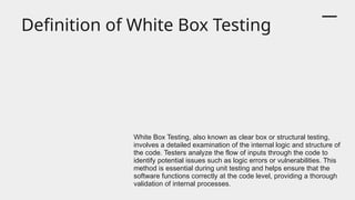 Testing in Software Engineering and its types.pptx