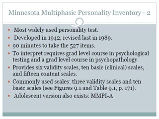 Minnesota Multiphasic Personality Inventory - 2
 