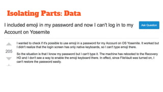 Isolating Parts: Data
 