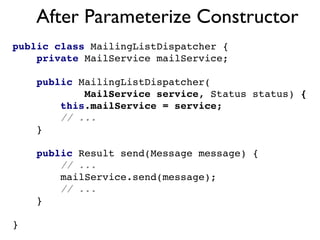 public class SMTPMailServer {
    public void helo(String hostname) {}
    public void from(String address) {}
    public ...