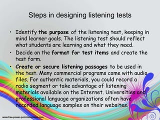 Listening Testing testing listening final.ppt