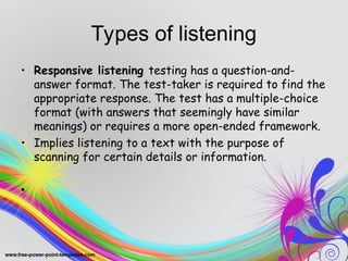 testing listening final.ppt hbhhhghgbybt | PPT
