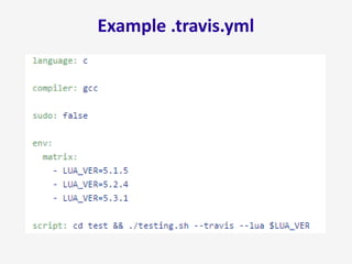Example .travis.yml
 