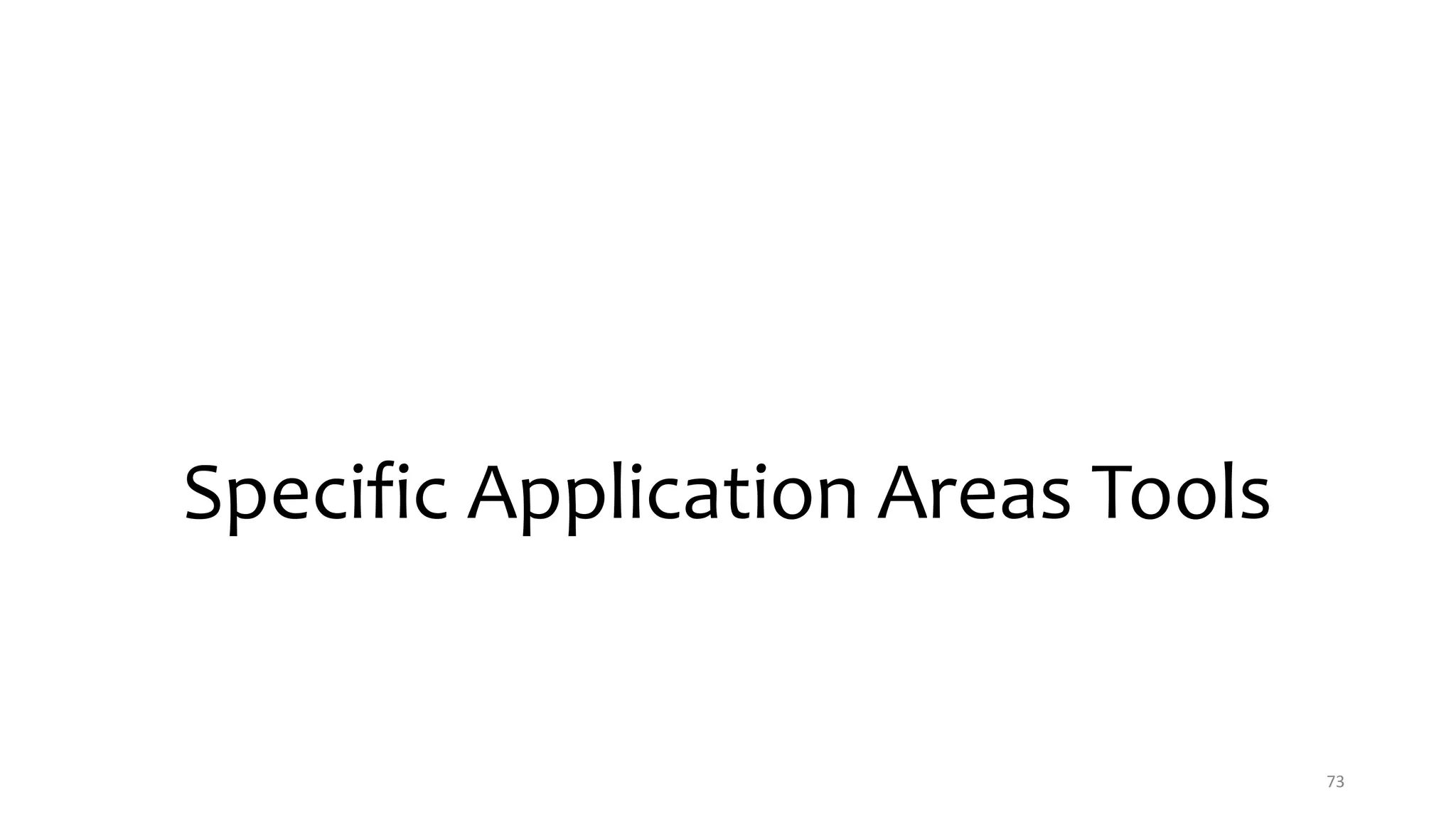 Specific Application Areas Tools
73
 