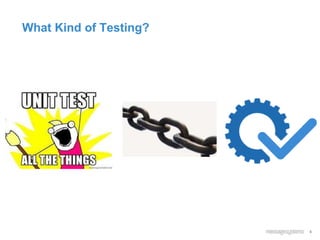 6
What Kind of Testing?
 