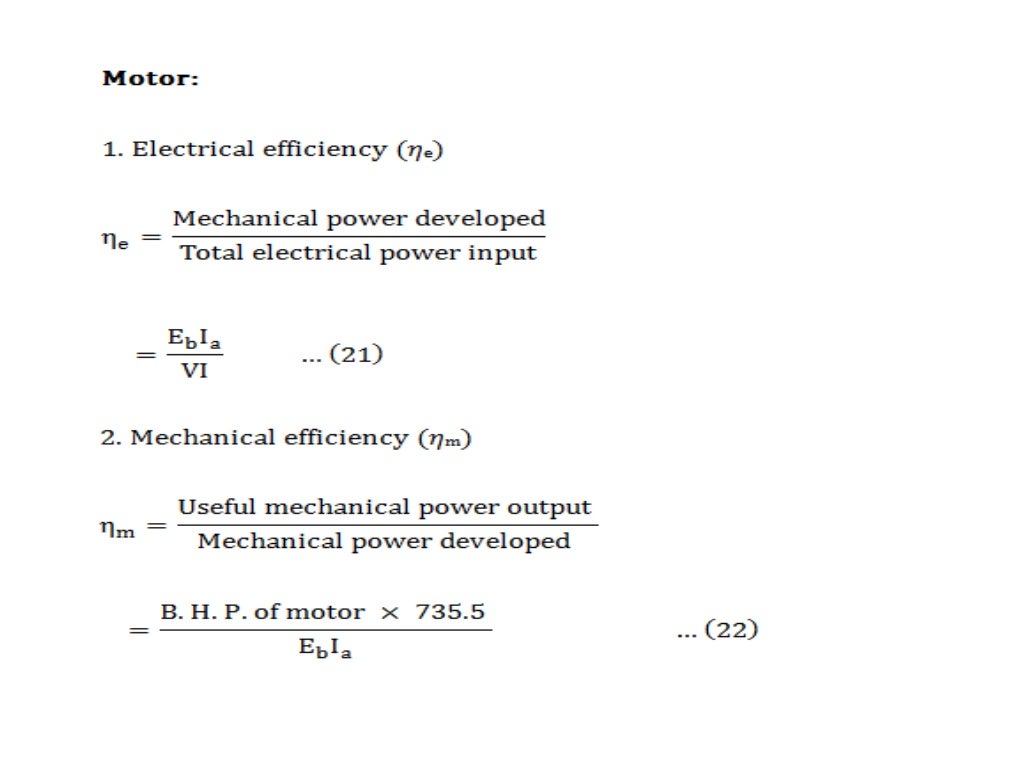 Testing of dc motor