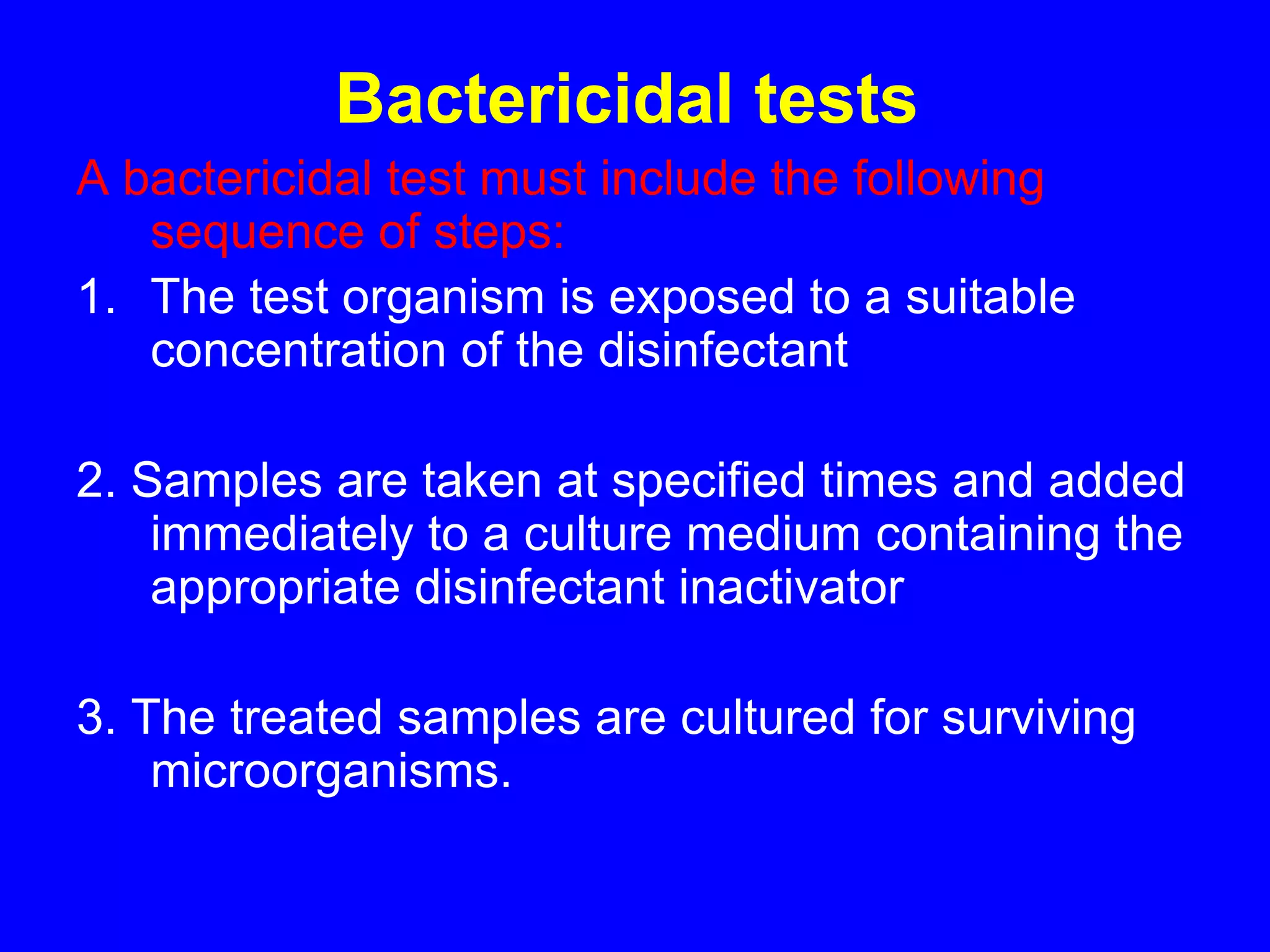 Testing of disinfectants | PDF