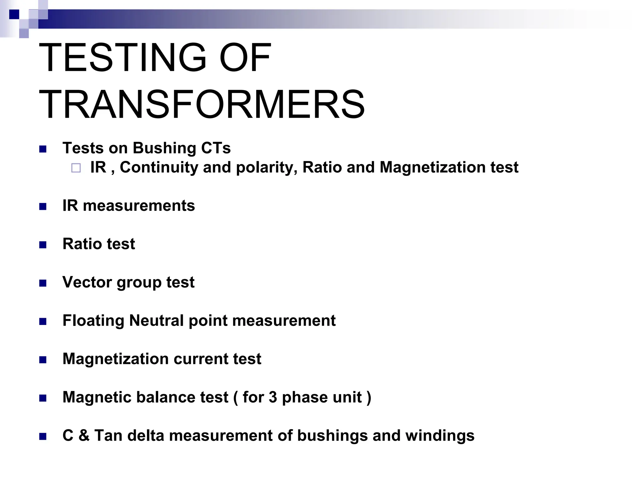 Testing of transformers and reactors.ppt