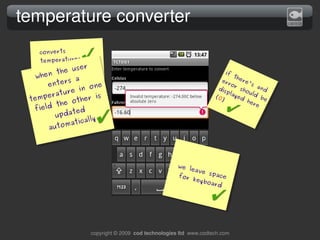 temperature converter
    converts
    temperatures
    from celsius e
                  r
              us to
           ...
