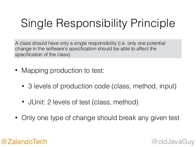 single responsibility principle java - the fifth and final solid design principle i'd like to demonstrate is the single responsibility principle the single responsibility principle says a class should. single responsibility principle java - the fifth and final solid design principle i'd like to demonstrate is the single responsibility principle the single responsibility principle says a class should.