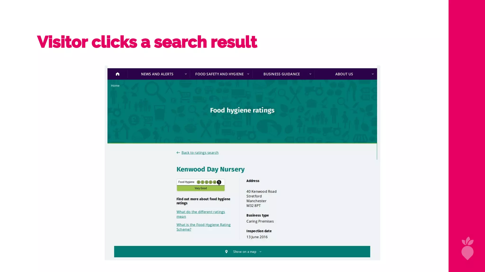 Visitor clicks a search result
 