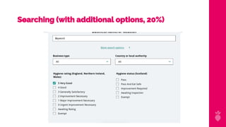 Searching (with additional options, 20%)
 