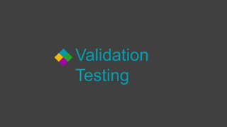 Validation
Testing
 