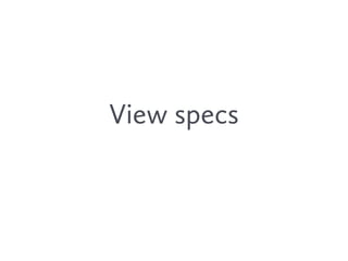 View specs
 