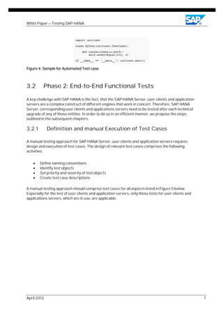 Testing SAP HANA applications with SAP LoadRunner by HP | PDF