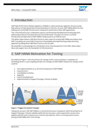 Testing SAP HANA applications with SAP LoadRunner by HP | PDF