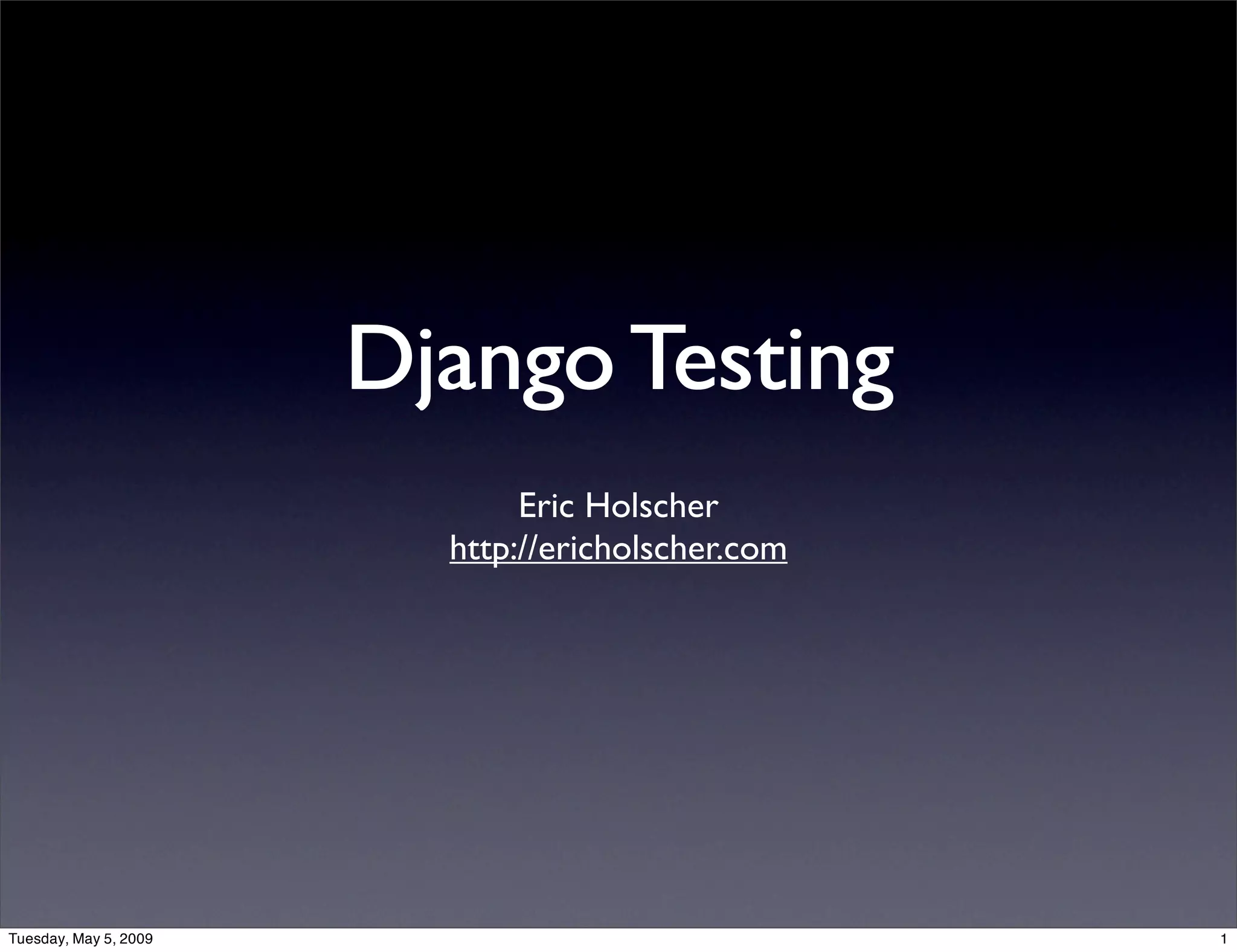 Django Testing