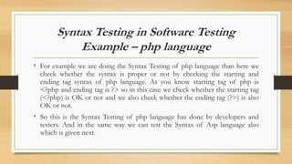 Software Testing strategies, their types and Levels | PPTX