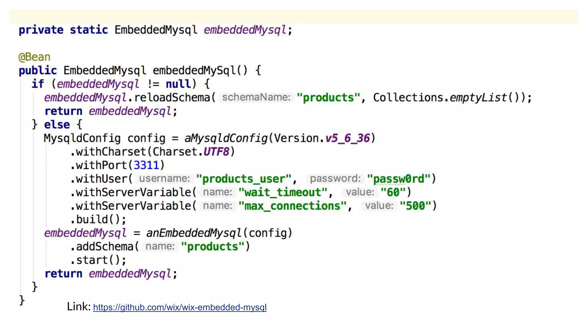 Link: https://github.com/wix/wix-embedded-mysql
 
