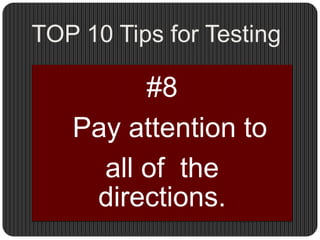 TOP 10 Tips for Testing